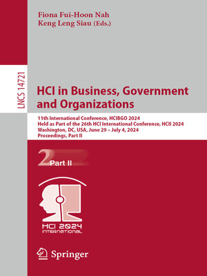 cover image of HCI in Business, Government and Organizations